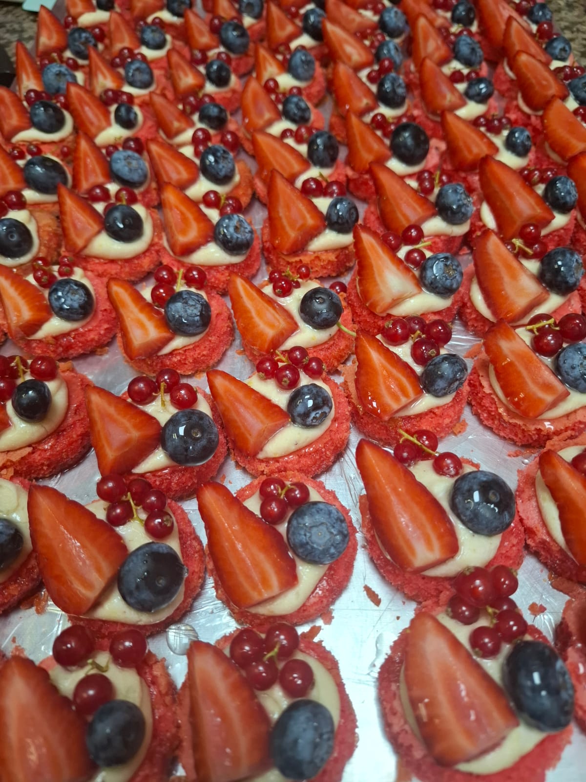 Tray of fresh fruit tarts made at Connor's Cafe in Wigston